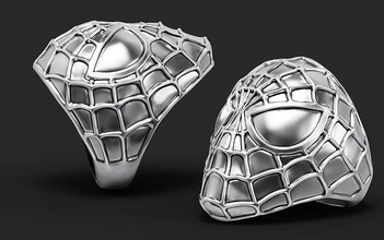 spider-man ring manring gold silver printable jewelry fashion spider man spiderman homecoming iclone iavatar character marvel superheroes reallusion platinum sterling rings 3d print model - Mito3D
