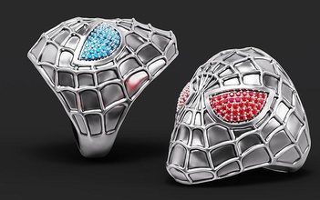 spider-man ring silver gold print manring printable jewelry fashion spider man spiderman homecoming iclone iavatar character marvel superheroes reallusion platinum sterling rings 3d print model - Mito3D