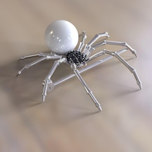 spider brooch pendant jewelry gem jewel ring gold 3dmodel 3dprint printable prototype 3djewel silver shine 3dwax wax milling cnc insect spinner brooches 3d print model - Mito3D