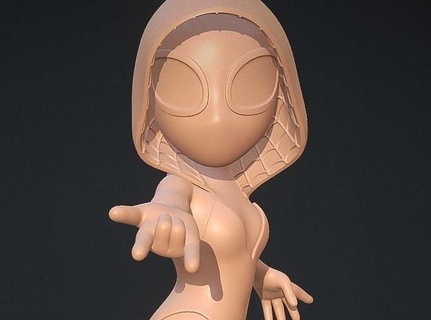 aranha gwen arte jogos brinquedos desenho animado menina fofa personagem homem Aranha 3dmodel dc mulher Super heroi fantasia moda 3d print model - Mito3D