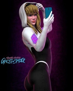spider gwen - ghost stl spiderman marvel superhero comic character gwenstacy ghostspider milesmorales collectibles statue 3dprint art sculptures 3d print model - Mito3D