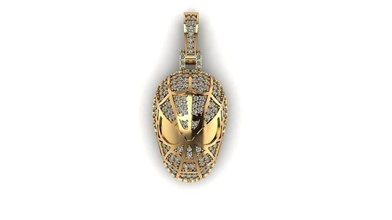 spider man pendant spiderman jewelry gold silver diamond jewellery printable 3d cad pendants 3d print model - Mito3D