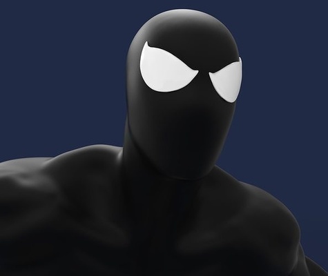 araña hombre negro 3d impresión modelado arte escultura estatua figura esculturas personaje decoración humano cifras 3d print model - Mito3D