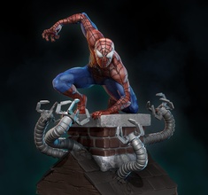 araña hombre estatua homem aranha homemaranha maravilla mcu acero thanos x 3dprinting impresión arte esculturas 3d print model - Mito3D