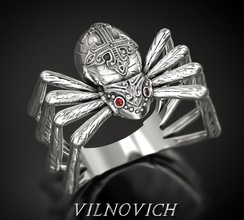 spider ring gioielli anello la sterlina argento gioiello pietra brillante oro anelli 3d print model - Mito3D
