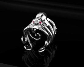 spider ring jewelry silver gold jewel jewellery engagement diamond engagem fashion rings 3d print model - Mito3D