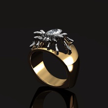 spider ring 032 jewelry animal silver mammal sapphire fashion beauty white nature rings 3d print model - Mito3D