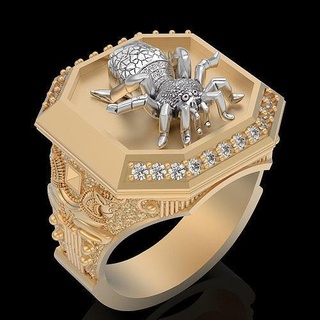 spider ring silver gold printable jewelry 3d model fashion design zbrush wedding trend fantasy insect statue gem diamond rings lux 3d print model - Mito3D