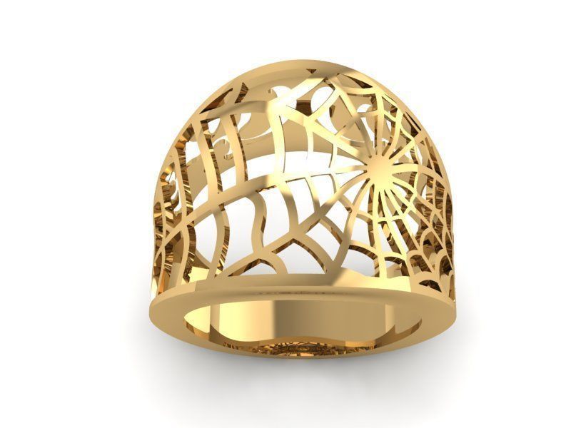 spinne netz ring 427 schmuck mode zubehör gold diamant frau frauen design feng shui ringe 3D print model - Mito3D