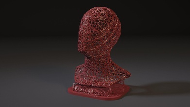 homme araignée buste voronoi 3d impression 3dprinting sculpture art moyen figure statue géométrique forme sculptures 3d print model - Mito3D