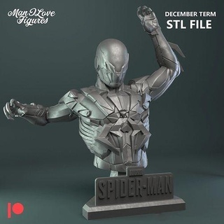 spiderman 2099 bust games stl resin printer sculpt male suit art sculptures 3d print model - Mito3D