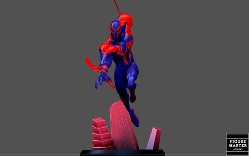 spiderman 2099 pos across spiderverse miguel ohara art sculptures 3d print model - Mito3D
