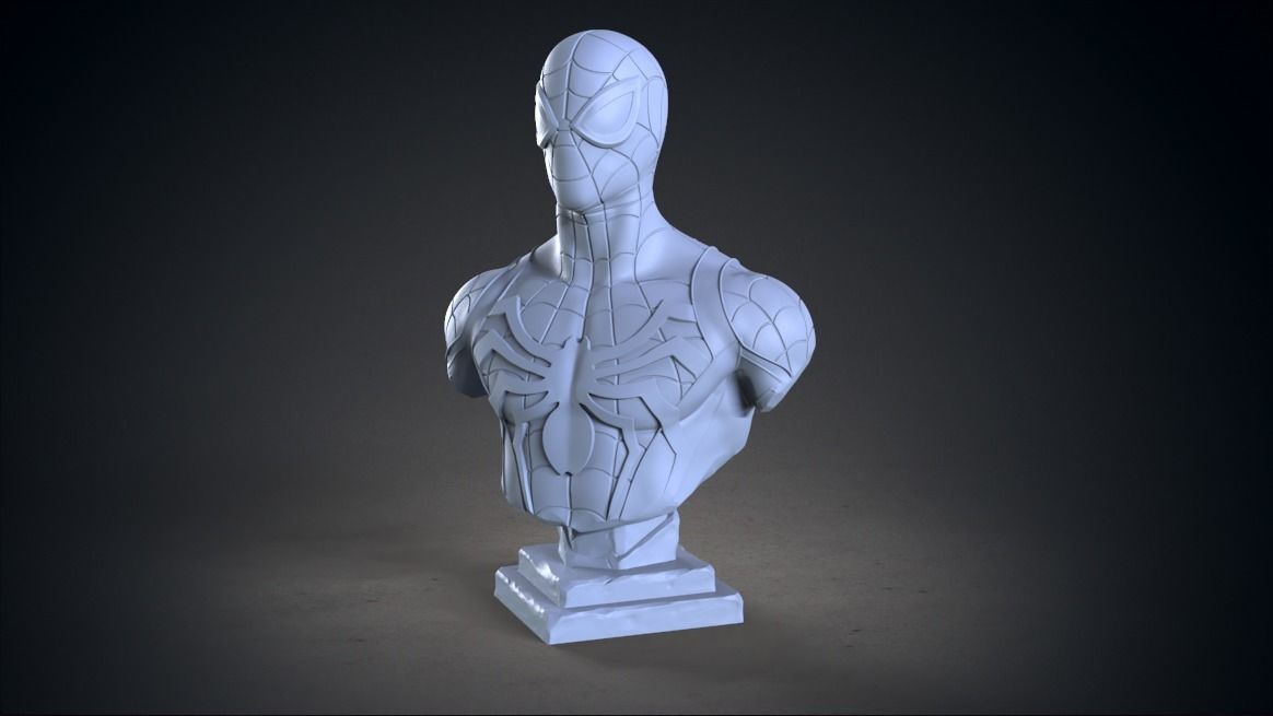 spider büste spinne wunder dc comic zahl statue gift 3d drucken superheld held tom holland charakter steigen druckbar peter parker kunst skulpturen 3D print model - Mito3D