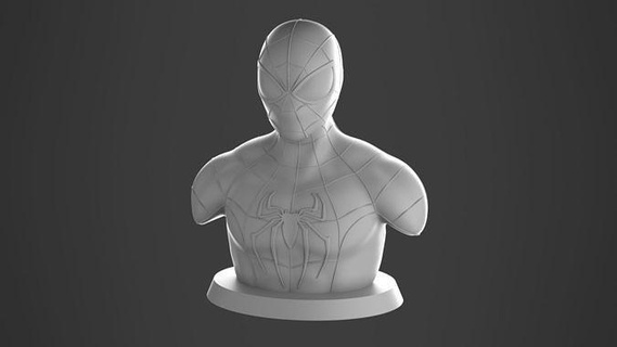 spiderman bust spidermanbust 3dprint impresion3d blender games toys 3d print model - Mito3D