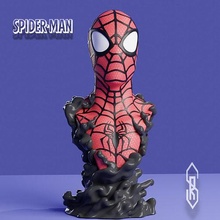 spiderman bust bust marvel statue sculpture spiderman art sculptures 3d print model - Mito3D