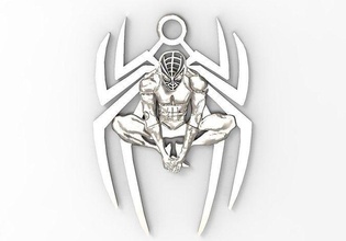 spiderman design superhero pendent badge crest spider avengers art gothic marvel fashion jewelry necklace batman superman medieval logo keychain relief pendants 3d print model - Mito3D