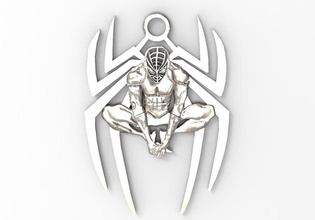 örümcek adam tasarım süper kahraman sarkık rozet tepe yenilmezler sanat gotik hayret moda takı kolye batman süpermen ortaçağa ait logo anahtarlık rahatlama 3d print model - Mito3D