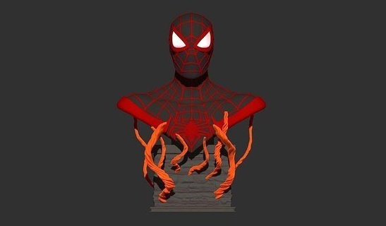 Örümcek Adam mil moral büst 3d Yazdır model Milesmorales kahraman süper örümcek adam ağ Demir Süper sert hayret şekil karakter heykel Juggernaut Sanat heykeller 3d print model - Mito3D