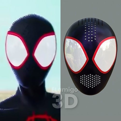 Örümcek Adam mil moral kabuğu hayret örümcek süper kahraman adam 2099 kızıl Milesmorales maskesi milesmoralesfaceshell Sanat komik harika hobi kendin yap 3D print model - Mito3D
