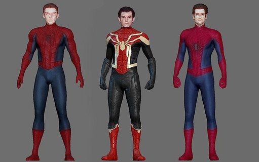 spiderman no home multiverse pack tom holland mcu marvel tobey maguire andrew garfield 3d print art sculptures 3d print model - Mito3D
