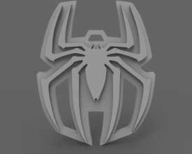 spiderman symbol 3d printable keychain shape 3dprint spiders 3dprintable protection geometric hobby diy 3d print model - Mito3D