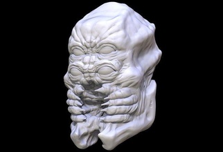 presiono cabeza esculpir araña insecto criatura Siniestro horror hombre enemigo villano miniatura cara Arte esculturas 3d print model - Mito3D