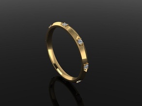 espiga banda espaciado diamante infinito anillo joyería joya boda compromiso moda tendencias lujo delicado hombres hembra mujer anillos 3d print model - Mito3D