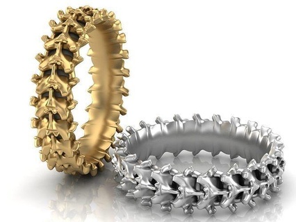 coluna anel 6 mm comprimento ouro joalheria prata imprimível jóia jóias noivado esterlina roupa moda beleza Casamento brilhante ossos crânio gótico argolas 3d print model - Mito3D