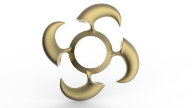 spiner ouro risco biológico símbolo igs parassolido zcorp degrau vda joalheria 3d print model - Mito3D