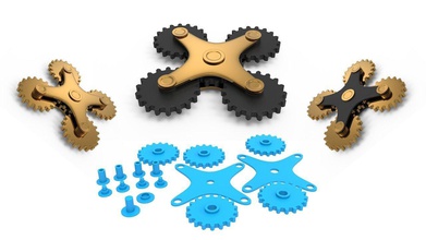 spinner gears games-toys gear game antistress bearing fidget fun finger gadget hand plastic relaxation roller red rotation ring spin stress sports games toys other 3d print model - Mito3D