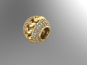 spinning Herz-Charme-ball Schmuck gold Silber Platin diamond genial gem Edelstein bedruckbar ist ring Ohrring Halsketten Anhänger - Armband broches Charme pandora Armbänder 3d print model - Mito3D
