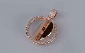 filage image pendentif 2mm pierres xsmall photo photopendant bijoux or diamant argent Collier mode tourner double côté déchirure pendentifs 3d print model - Mito3D