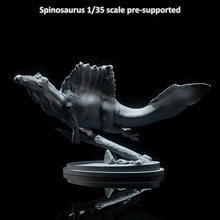 spinosaurus swimming 1-35 scale pre-supported dinosaur animal beast creature dino dinosaur figure model realistic reptile scale miniature huge spinosaurus marine dnd sleeping resting theropod spino art sculptures 3d print model - Mito3D