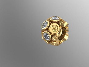 spiral-cazibe Top taşlı takı yüzük küpe kolye bilezik broches çekicilik pandora altın Gümüş 3d print model - Mito3D