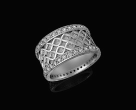 espiral banda anillo gemas 3d imprimible anillos oro plata platino libra esterlina joya piedras preciosas brillante joyería mujer Diamante hombres 3d print model - Mito3D