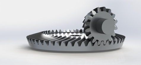 spiral bevel gear - ratio 3 teeth 16 48 machinery technology precision machine industrial steel connection tool connector wheel isolated turning science engineering robotic torque mechanical transmission 3d print model - Mito3D