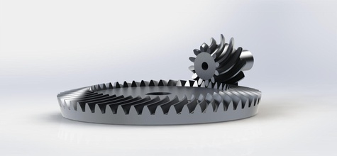 espiral bisel engranaje proporción 4 dientes 12 48 maquinaria precisión rueda tecnología industrial herramienta acero ciencias ingenieria robótico esfuerzo torsión mecánico transmisión 3d print model - Mito3D