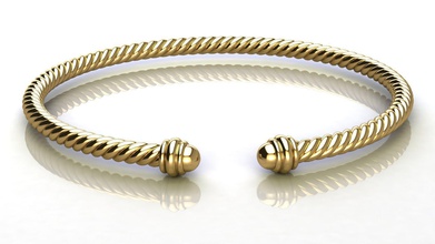 espiral cable pulsera joyería joya oro lujo precioso cuerda imprimible platino Moda belleza brillante moderno contemporáneo diseño esposas yurman 3d print model - Mito3D