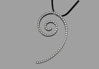 spiral diamond pendant jewelry spiralpendant spiralnecklace gold silver gem printable jewellery modern fashion necklace ring white abstraction pendants 3d print model - Mito3D
