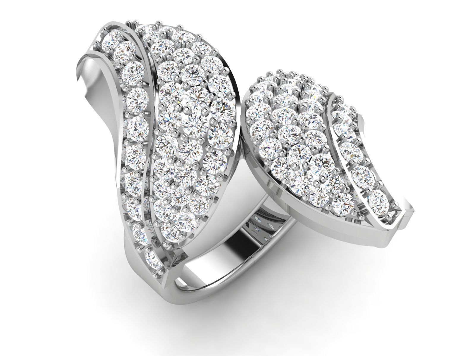 spiral engagement ring diamonds 31 brilliant cad design diamond gem gold jewel jewellery platinum printable rings silver wedding pentant 3D print model - Mito3D