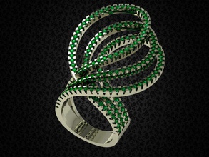 spirale anello gioielli diamante oro gemma anelli moda regalo stampabile 3d di diamanti la sterlina e bellezza 3d print model - Mito3D