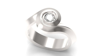 spiral bayanlar yüzük takı yazdırılabilir diamondring moda 3d print model - Mito3D