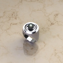 espiral pérola anel jóia joalheria ouro prata esterlina platina luxo projeto imprimível moderno bling gema argolas 3d print model - Mito3D