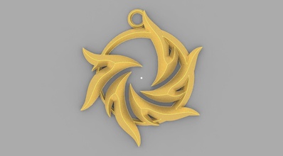 spiral pendant 1 keychain love jewelry print fashion art flower pendants 3d print model - Mito3D
