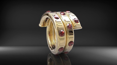 espiral anillo la joyería especial de oro plata los anillos 3d print model - Mito3D