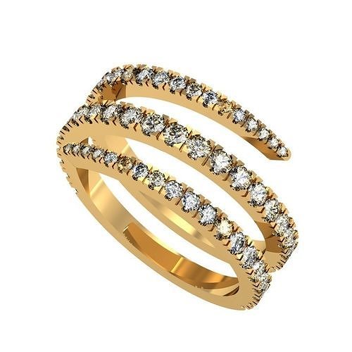 spirale bague bande bijoux or imprimable argent anneaux diamant sterling platine brillant hélix torsion tourbillon engagement 3D print model - Mito3D