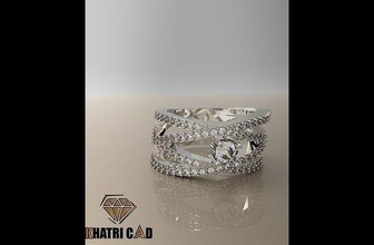 espiral anillo piedra preciosa compromiso joyería joya oro plata platino vestir moda mujer imprimible stl anillos 3d print model - Mito3D