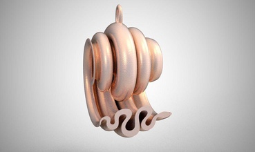 spiral snake necklace abstract swirl swirls vortex circle animal jewelry ring earring cufflink bracelet ruby fashion style icon accessory necklaces 3d print model - Mito3D