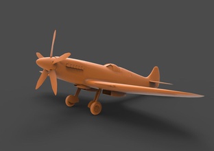 spitfire mk xiv la aeronave avión aviación luchador histórico supermarine 2 ª guerra mundial segunda hobby diy afición de bricolaje automoción 3d print model - Mito3D
