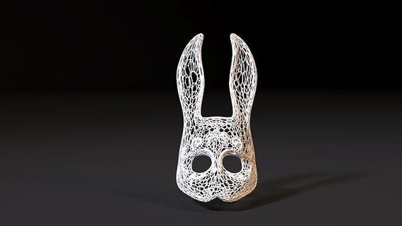 splicer bunny mask bioshock rabbit voronoi character animal cartoon face helmet cosplay easter art animals fashion halloween 3d print model - Mito3D
